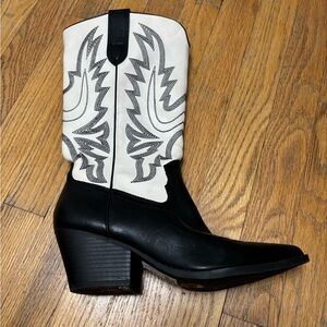 Black and White Western Boots